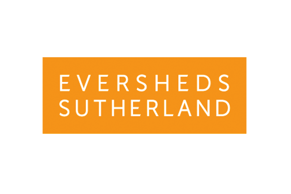 Eversheds Sutherland Logo on orange background